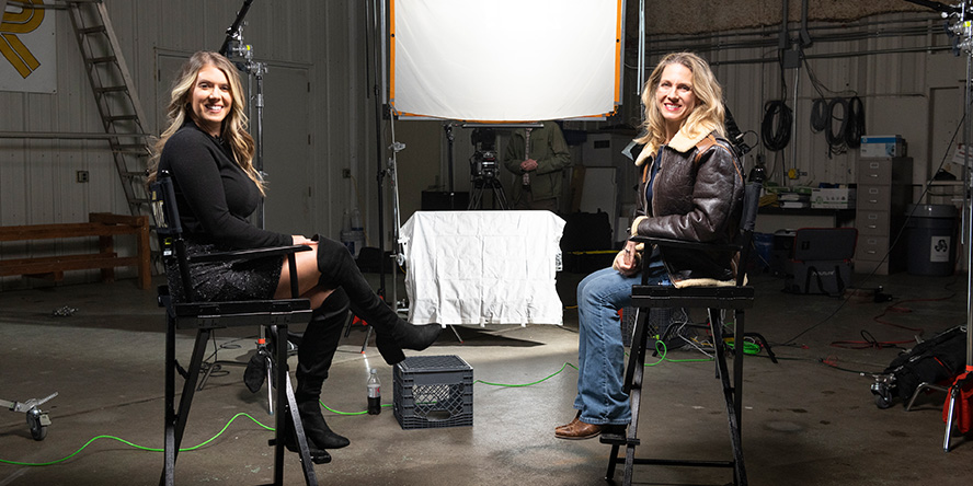 “This Is Purdue” host Kate Young and Heather Penney during Penney’s 2022 appearance on the podcast