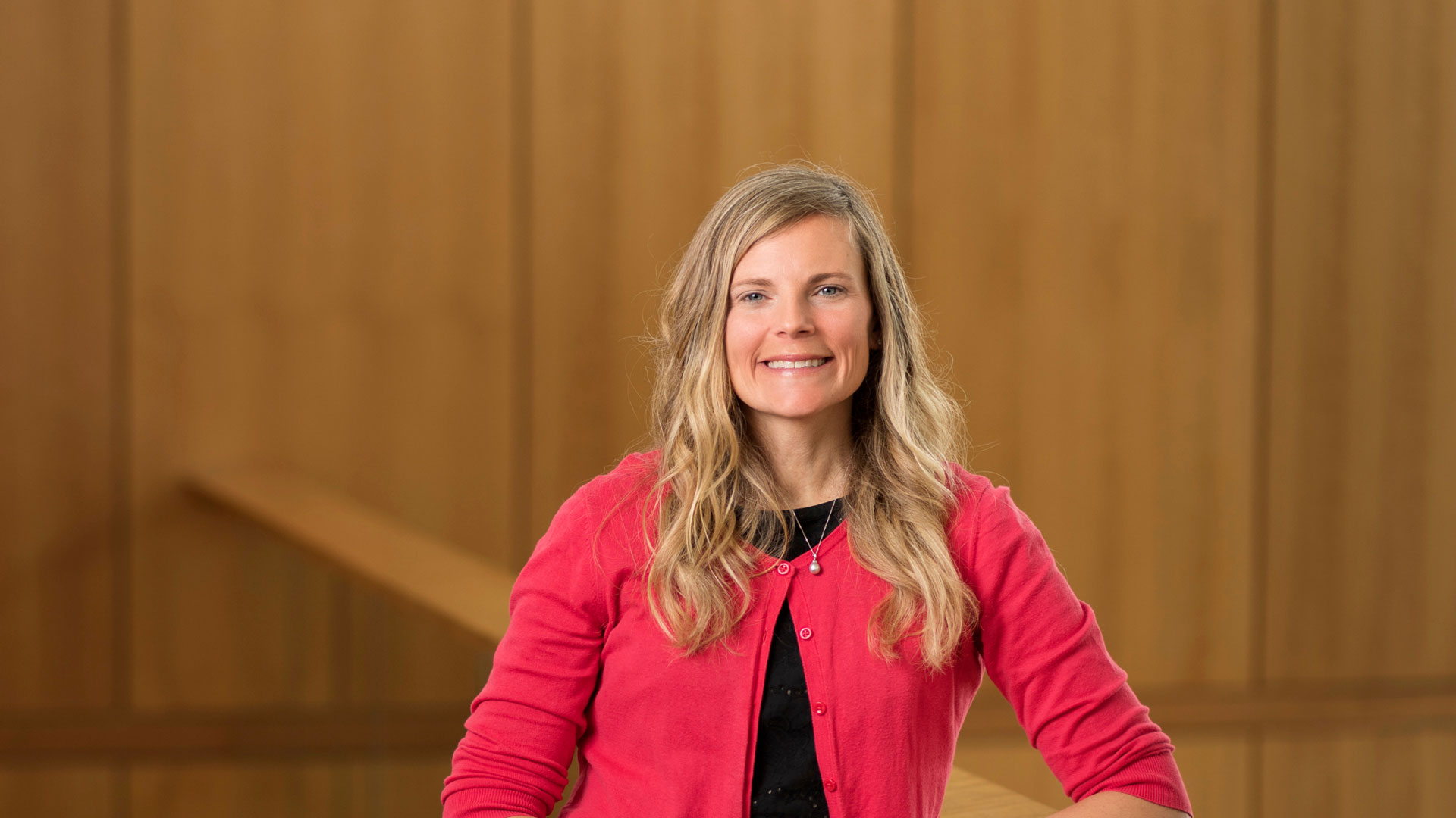 Elizabeth Karcher is an associate professor of animal sciences and serves as undergraduate programs coordinator for the Department of Animal Sciences in Purdue’s College of Agriculture. (Photo by John Underwood/Purdue Marketing and Communications)