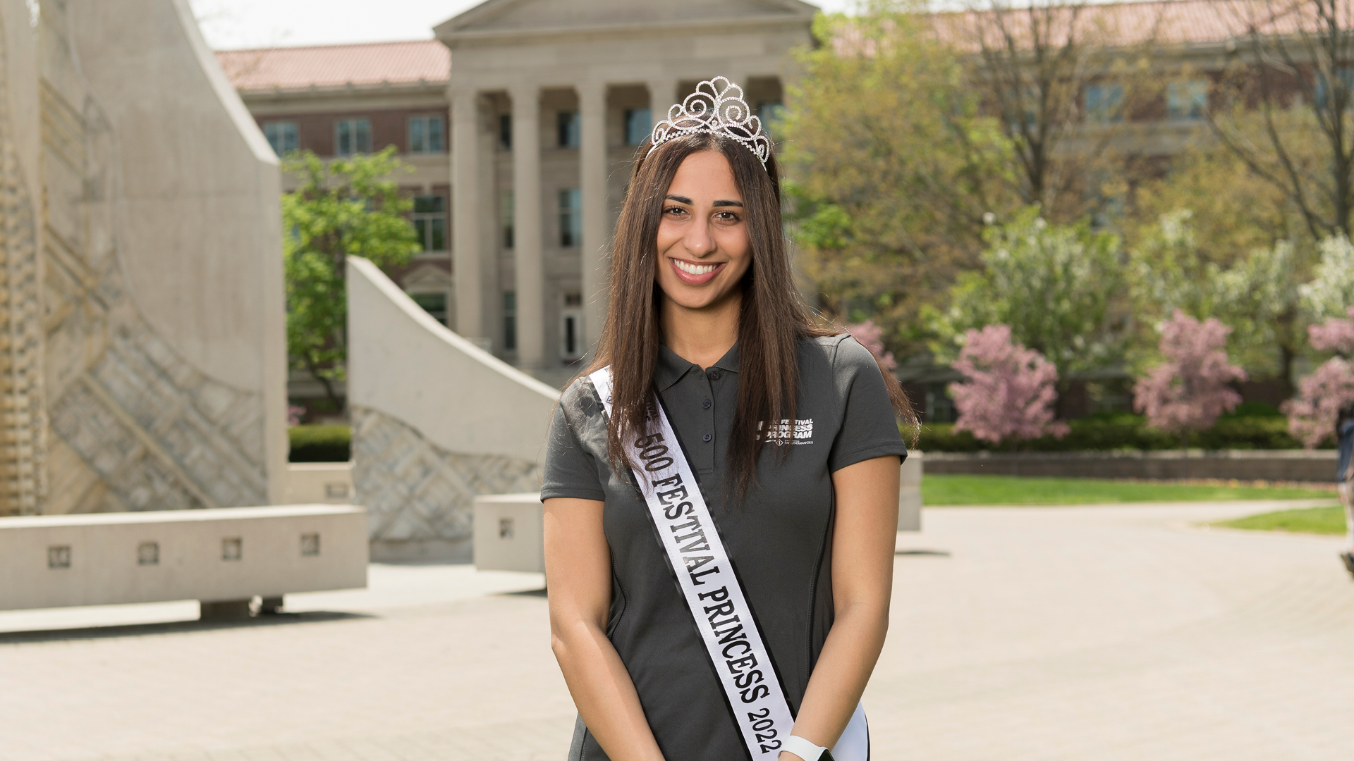 Sophomore Emily Deldar (Speech, Language, and Hearing Sciences; and Psychological Sciences, ’24) is one of five Purdue women to be part of the 2022 500 Festival Princess program.