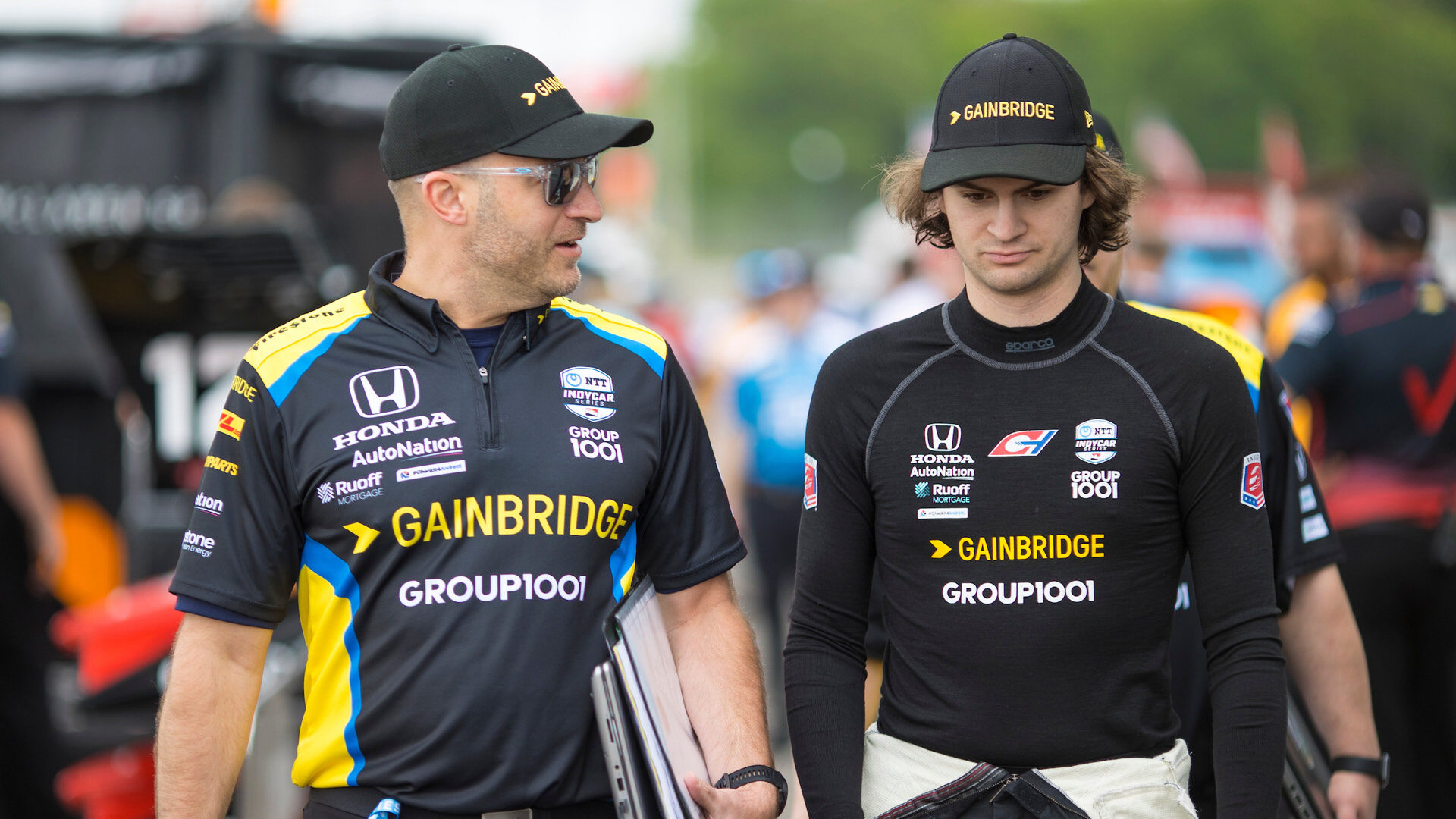 Race engineer Nathan O’Rourke and driver Colton Herta