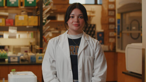 Isabella Sirit in her research laboratory.