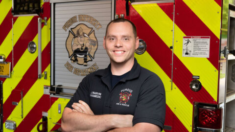 Justin Marvin is a firefighter and paramedic with the Purdue Fire Department.