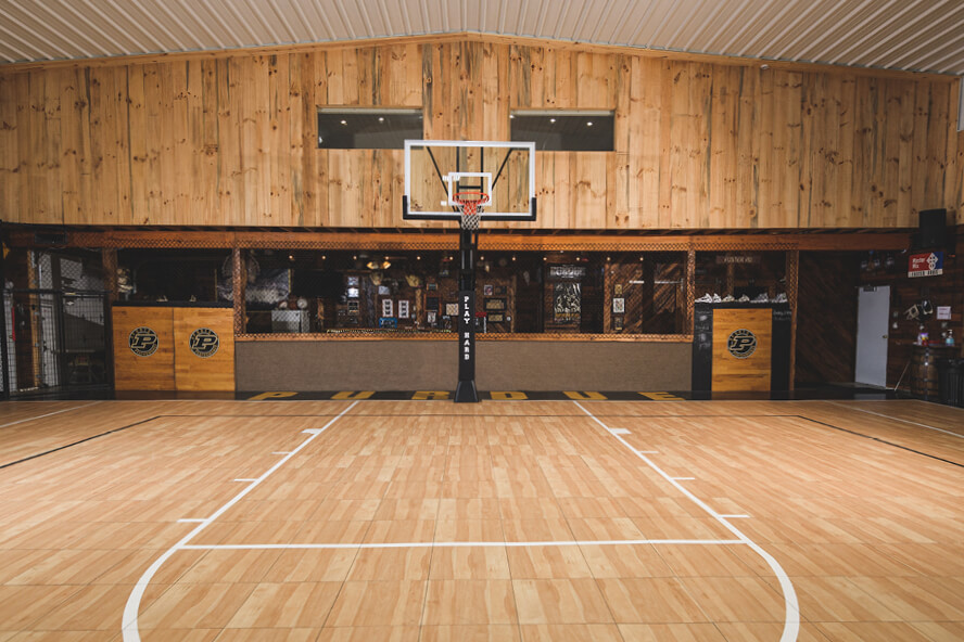 A view of the whole basketball court