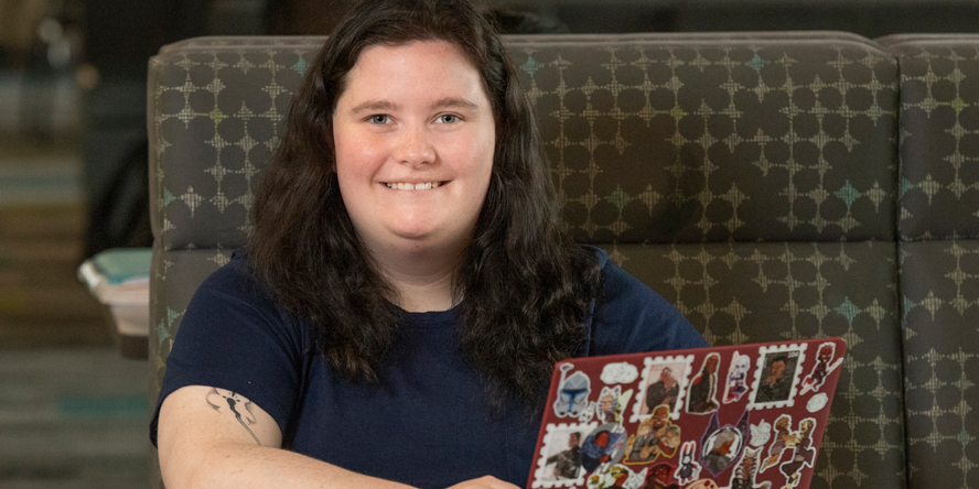 Purdue student Em Clemenz, who has ADHD, benefits from resources available through the university’s Disability Resource Center.