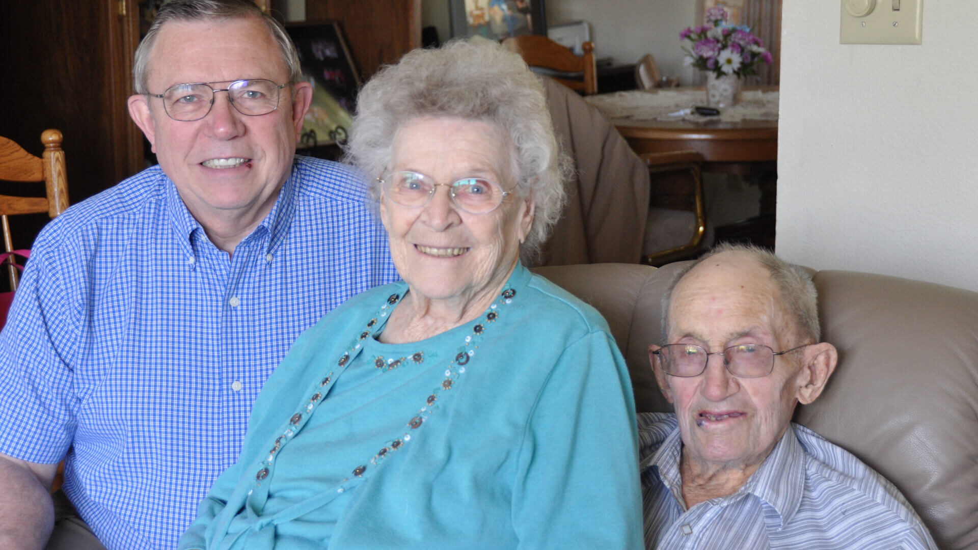 Vic Lechtenberg poses with his parents, Mildred and Lawrence.