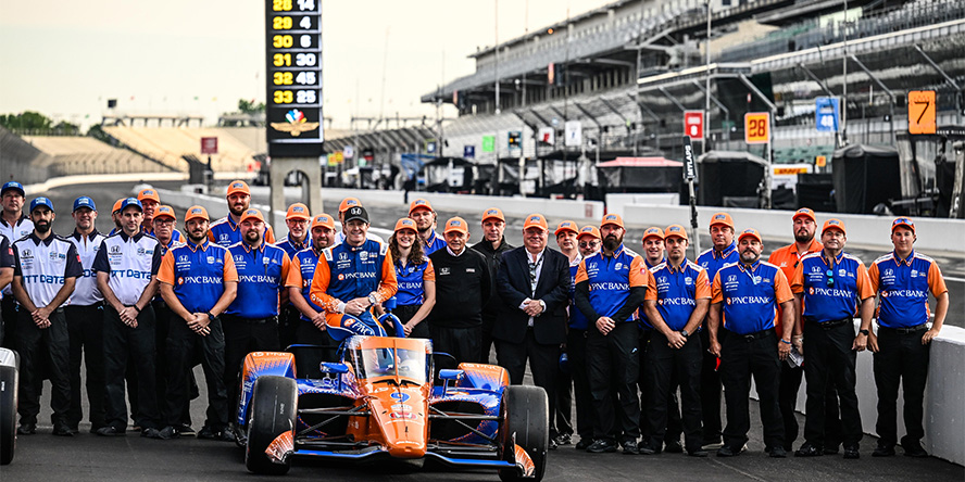 Chip Ganassi Racing’s crew for the No. 9 PNC Bank Honda gathered for a group photo on the racetrack.