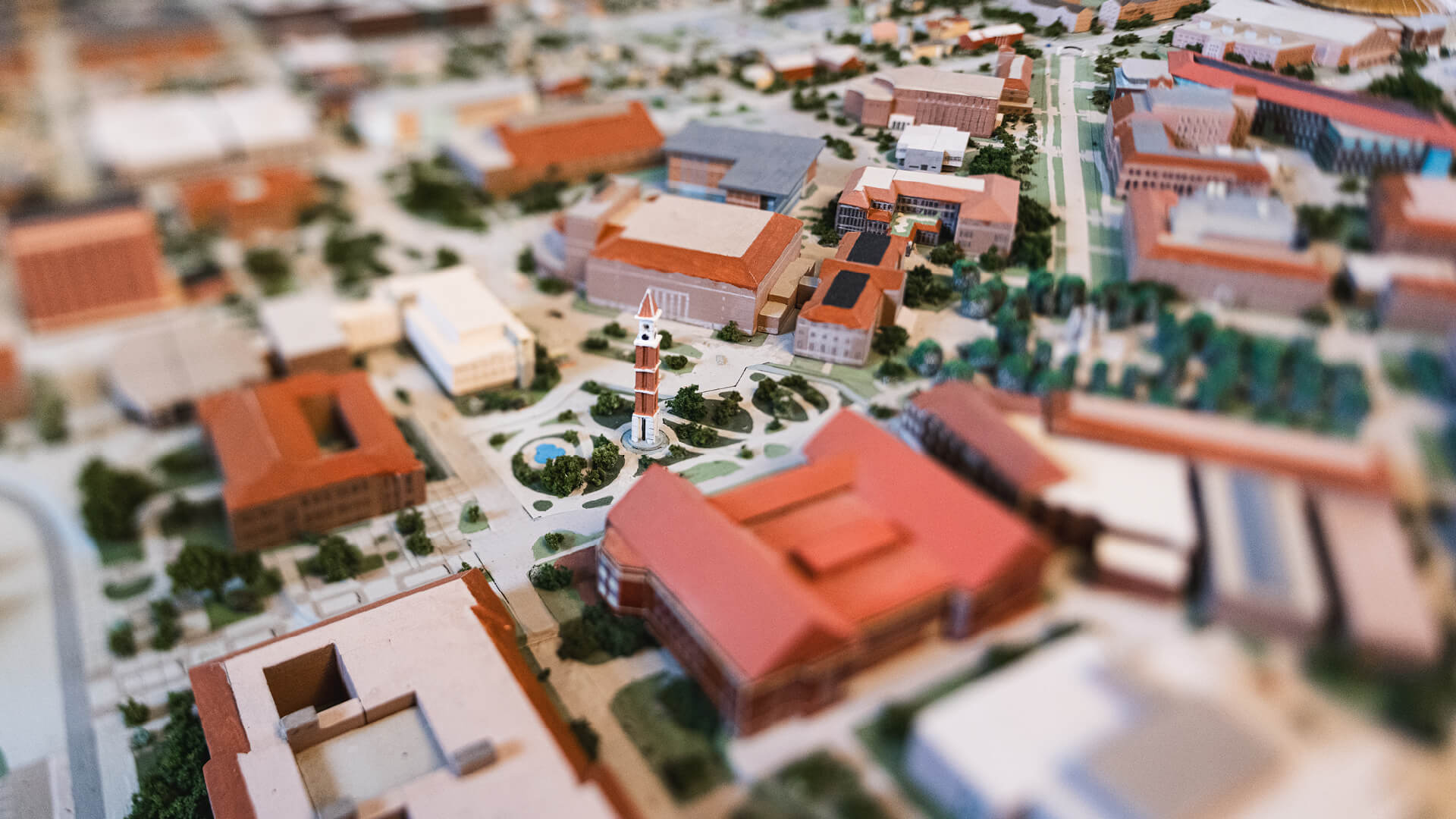A miniature replica of the university's over 2,600-acre campus.