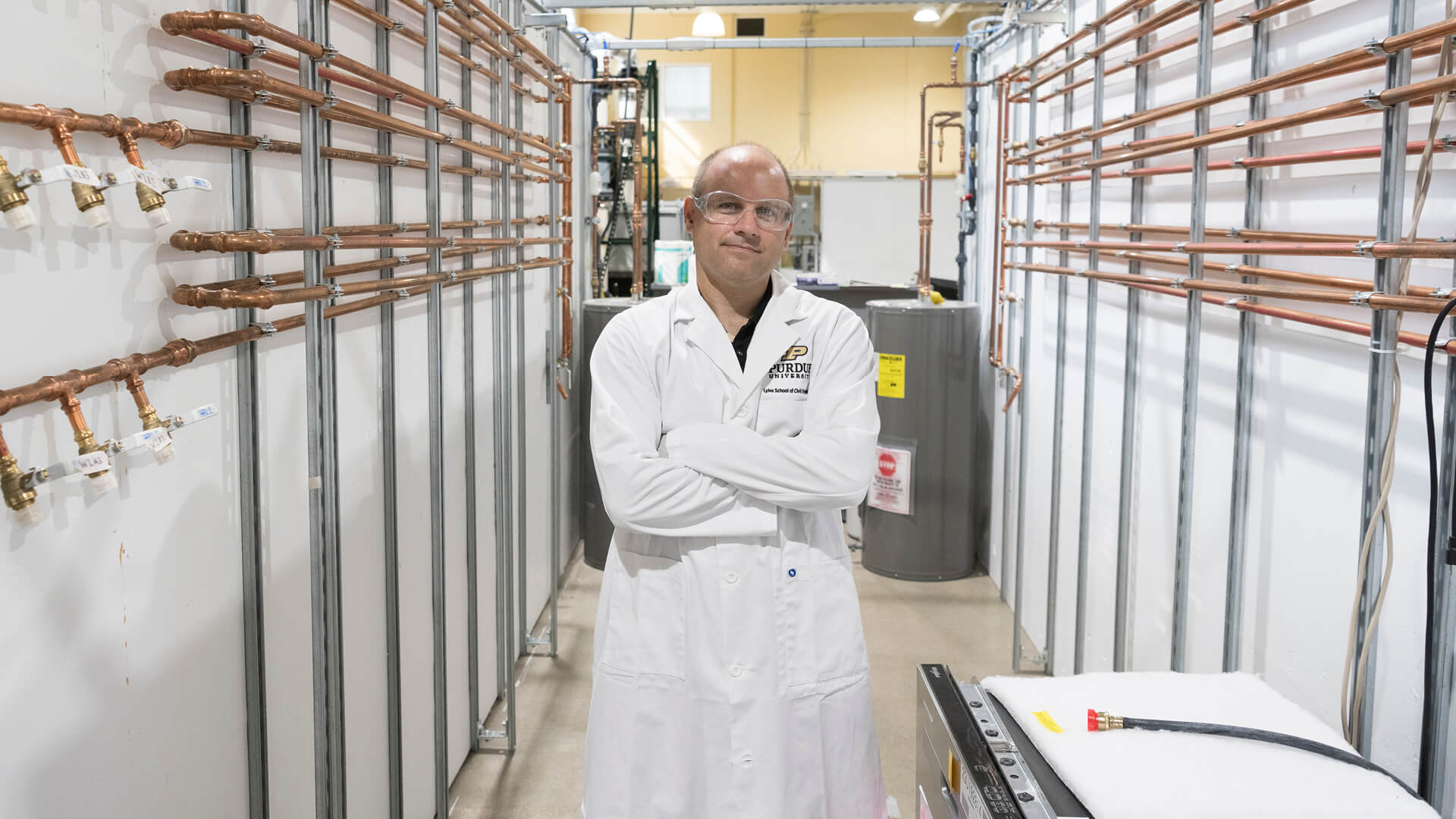 Professor Andrew Whelton in the lab