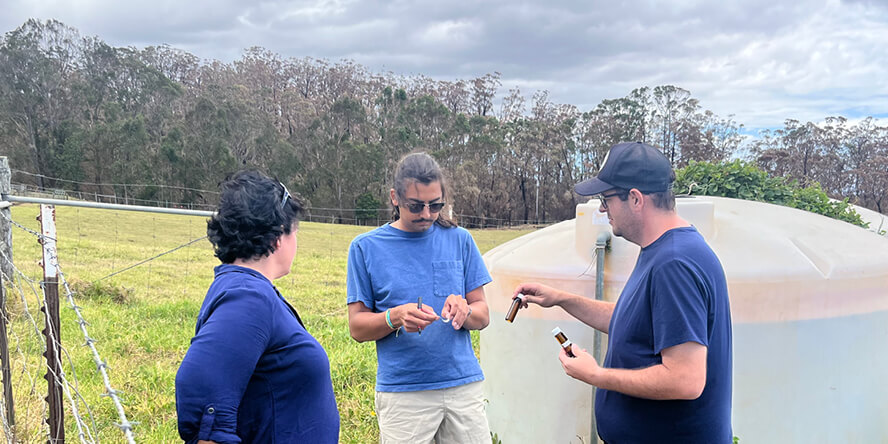 Andrew Whelton and his team typically take water samples that they bring back to Purdue to test for the presence of harmful contaminants.