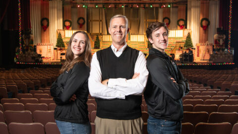 Molly, Bill and Sam Walker share a special family bond in the Purdue Christmas Show