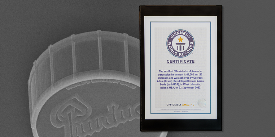 The Guinness World Records certificate for the world’s smallest drum. 
