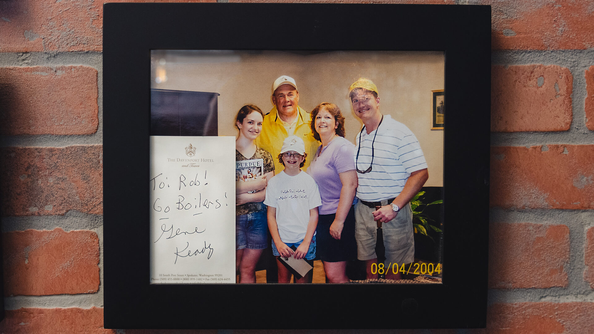 The Stanley family with former Purdue basketball coach Gene Keady 