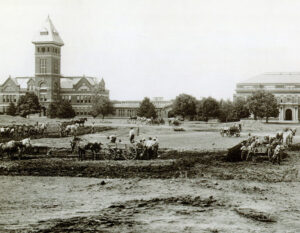 Construction of the PMU, which opened on Sept. 9, 1924. 