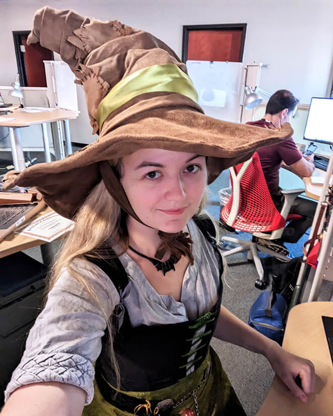 Carina Ferguson at her work desk. 