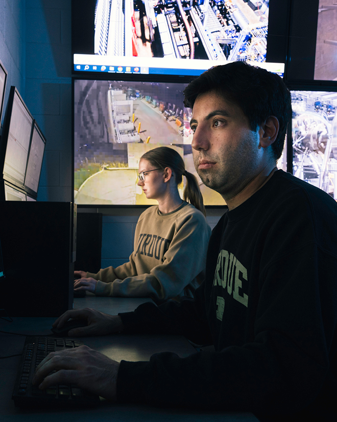 Tristan Shahin, a PhD student in the Purdue School of Aeronautics and Astronautics.