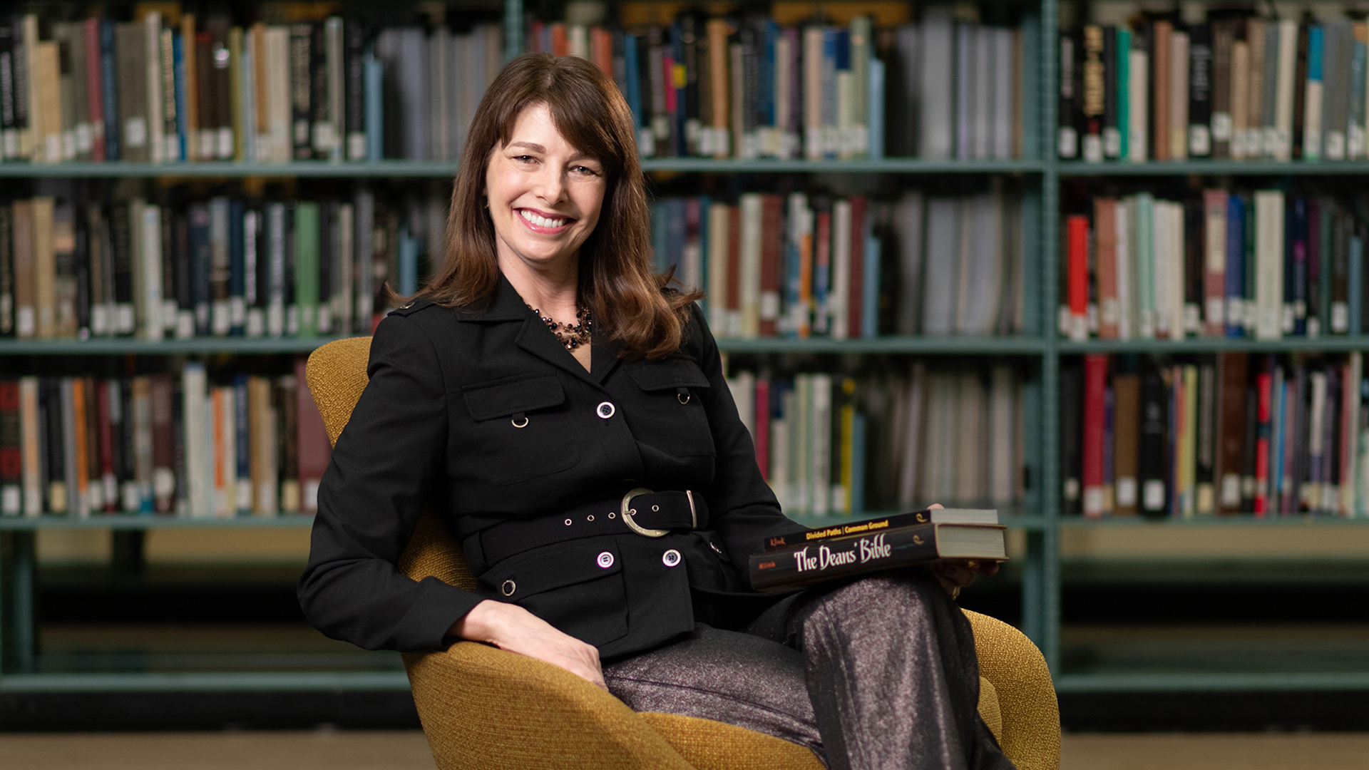 Author and historian Angie Klink holds some of her Purdue history books