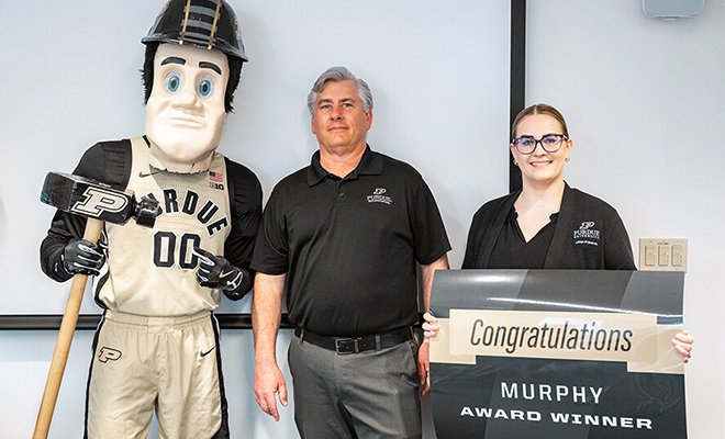 Richard Johnson-Sheehan after winning a 2025 Charles B. Murphy Award.