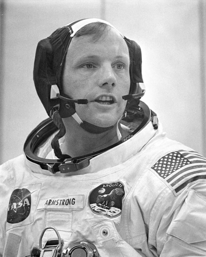 Neil Armstrong in his Apollo 11 uniform