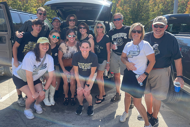 The Dodson family at a Purdue tailgate.