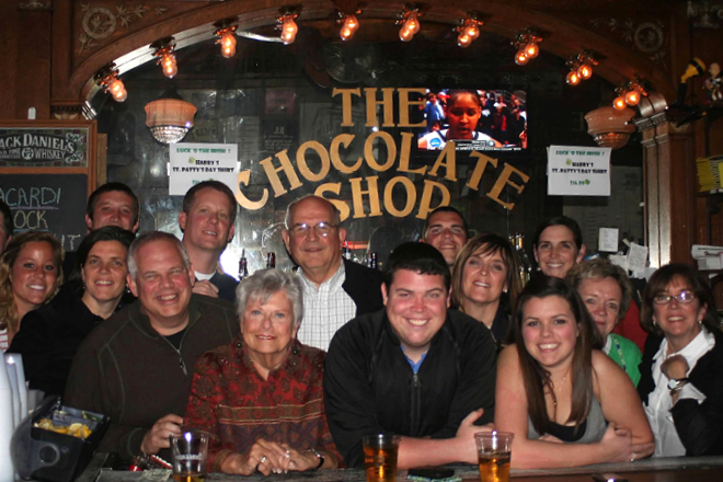 The Dodson family at Harry’s Chocolate Shop.