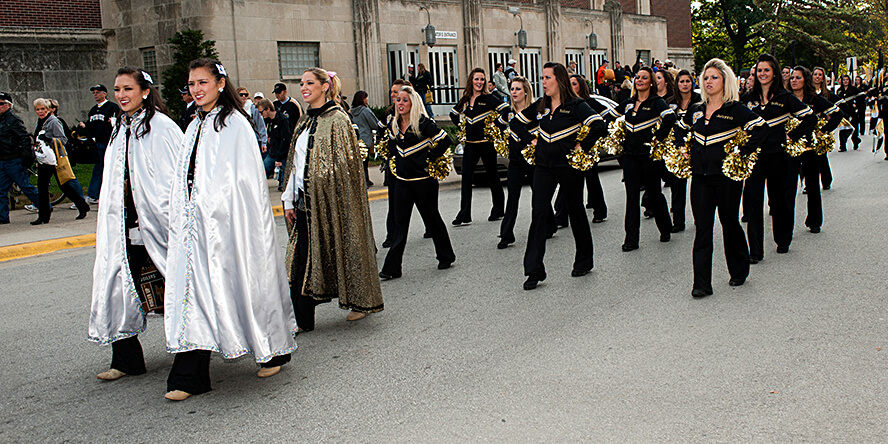 Sara and Chellie Zou in a parade.