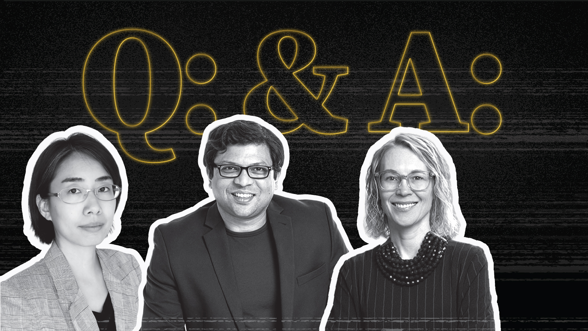 Purdue professors Hongmi Lee, Shreyas Sen and Alexandra Boltasseva