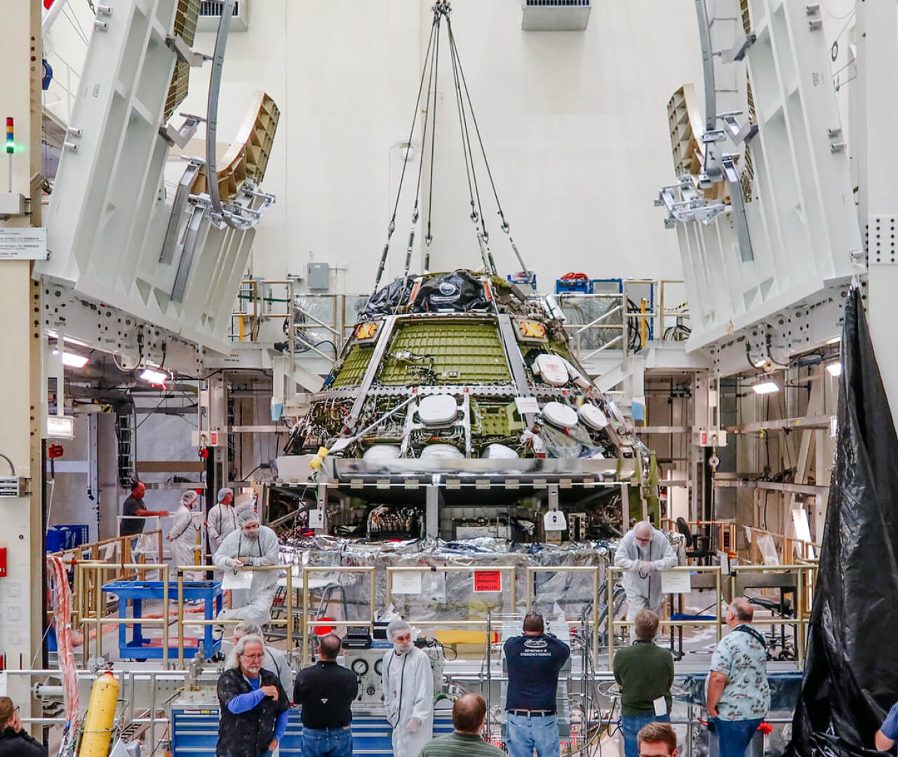 The Orion crew module being built