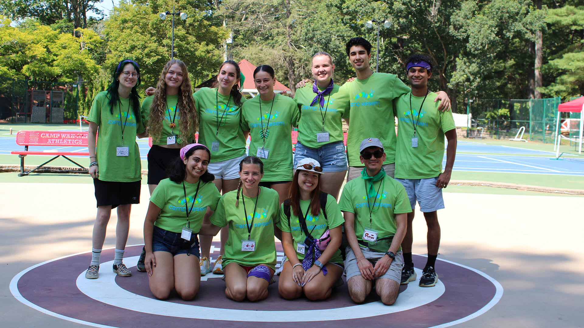 Ava Flynn with a group of camp counselors.