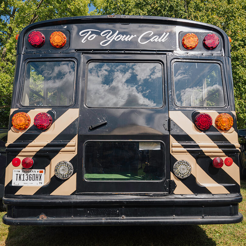 The back of the bus.