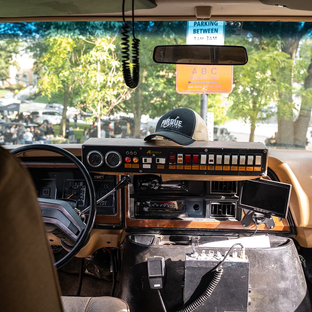 The dashboard of the ambulance.