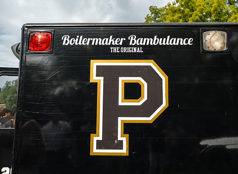 The side of the ambulance, where the nickname Bambulance is painted