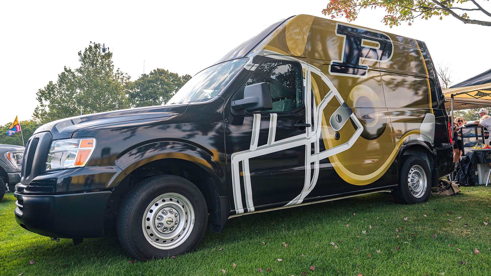 The driver side of the Thompson family van.